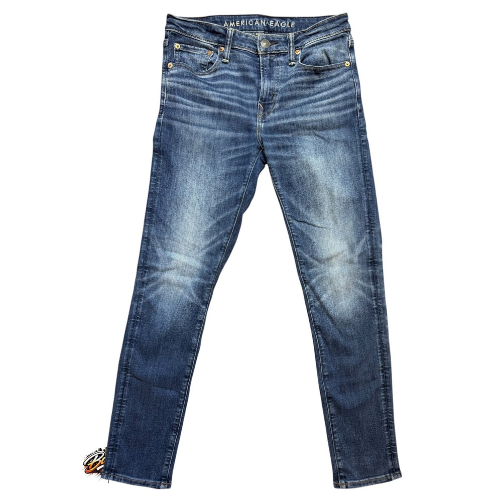 American Eagle Airflex+ Temp Tech Skinny Jeans Mens 30x32 Medium Wash Blue